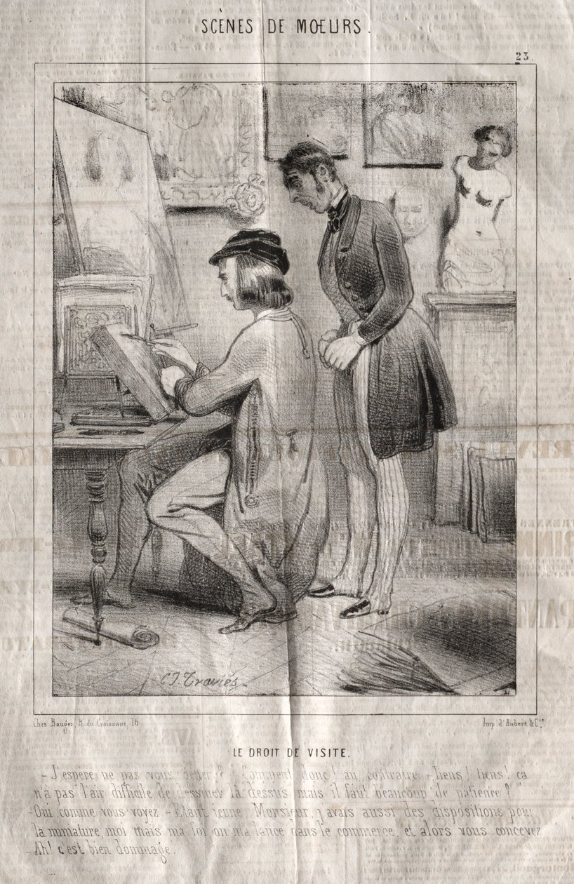 Scener av sätt: Rätten till besök. Hoppas att du inte stör dig.... av Charles Joseph Traviès de Villers
