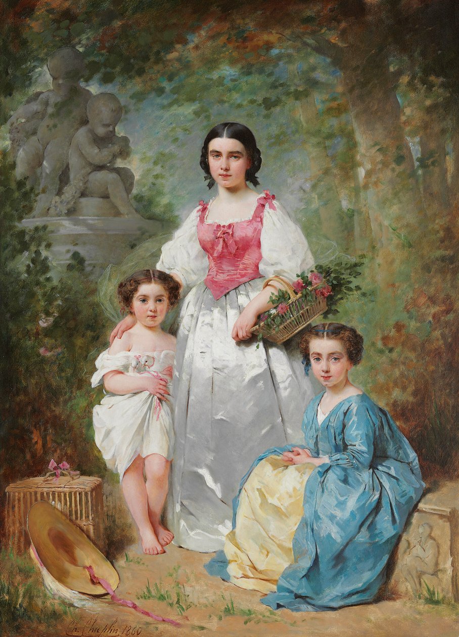 Porträtt av familjen Gros, 1860 av Charles Joshua Chaplin