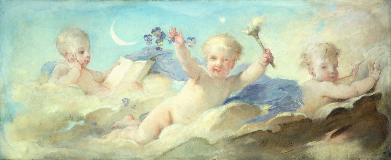 Putti leker i molnen av Charles Joshua Chaplin