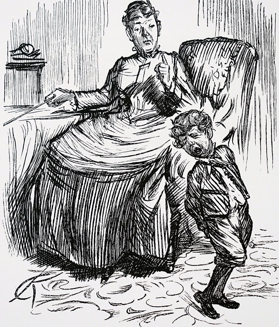 En mamma som straffar sin stygga pojke av Charles Keene