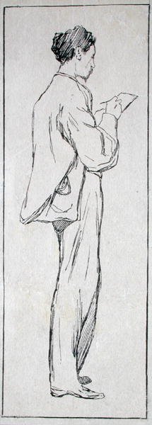 Självporträtt (penna och bläck på papper) av Charles Keene