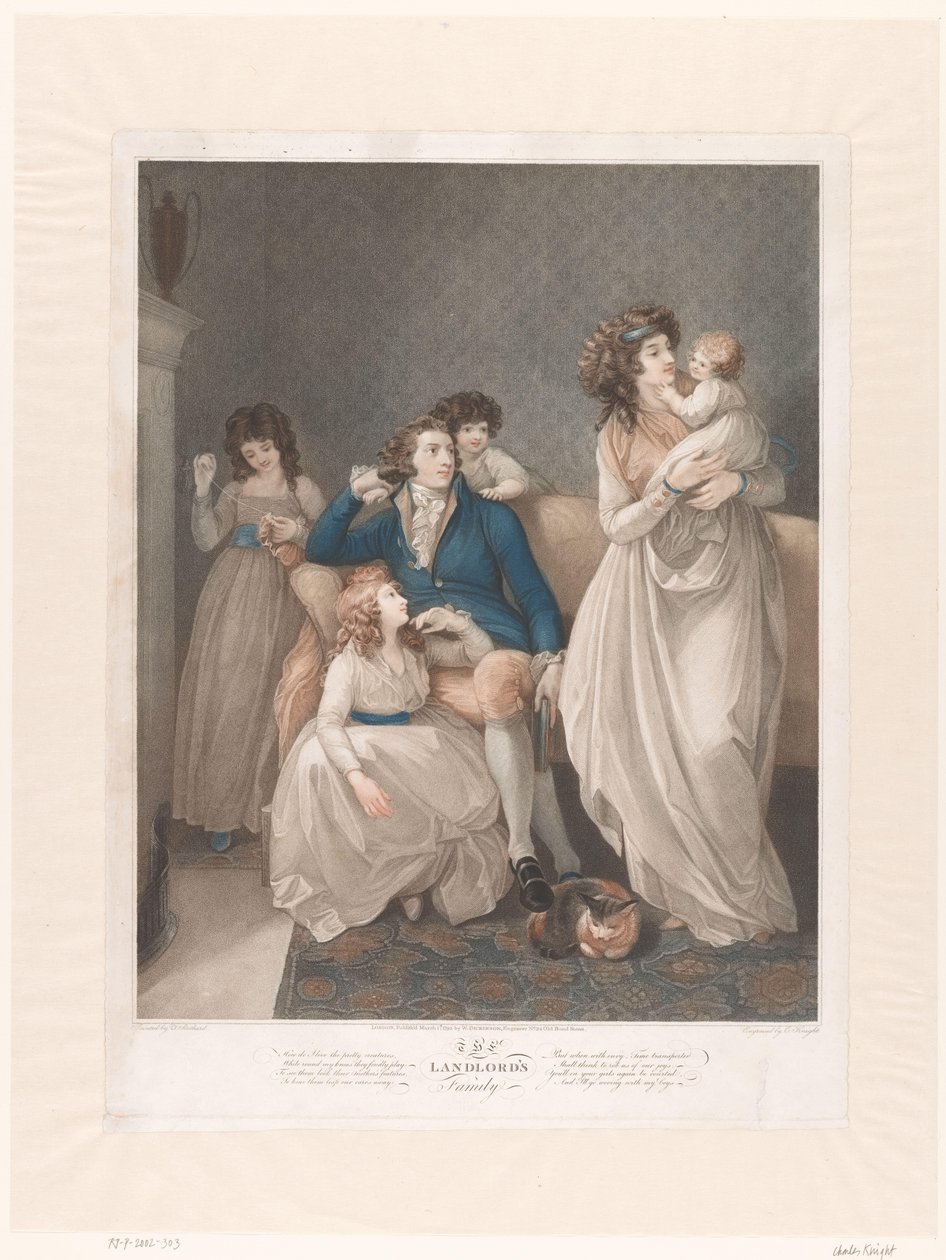 Brittisk familj med fyra barn Hyresvärdens familj (titel på objektet) av Charles Knight