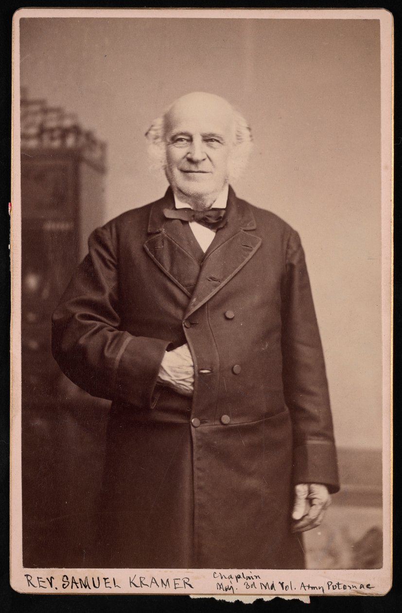 Porträtt av pastor Samuel Kramer 1808-1891, före 1891. av Charles L Kempf
