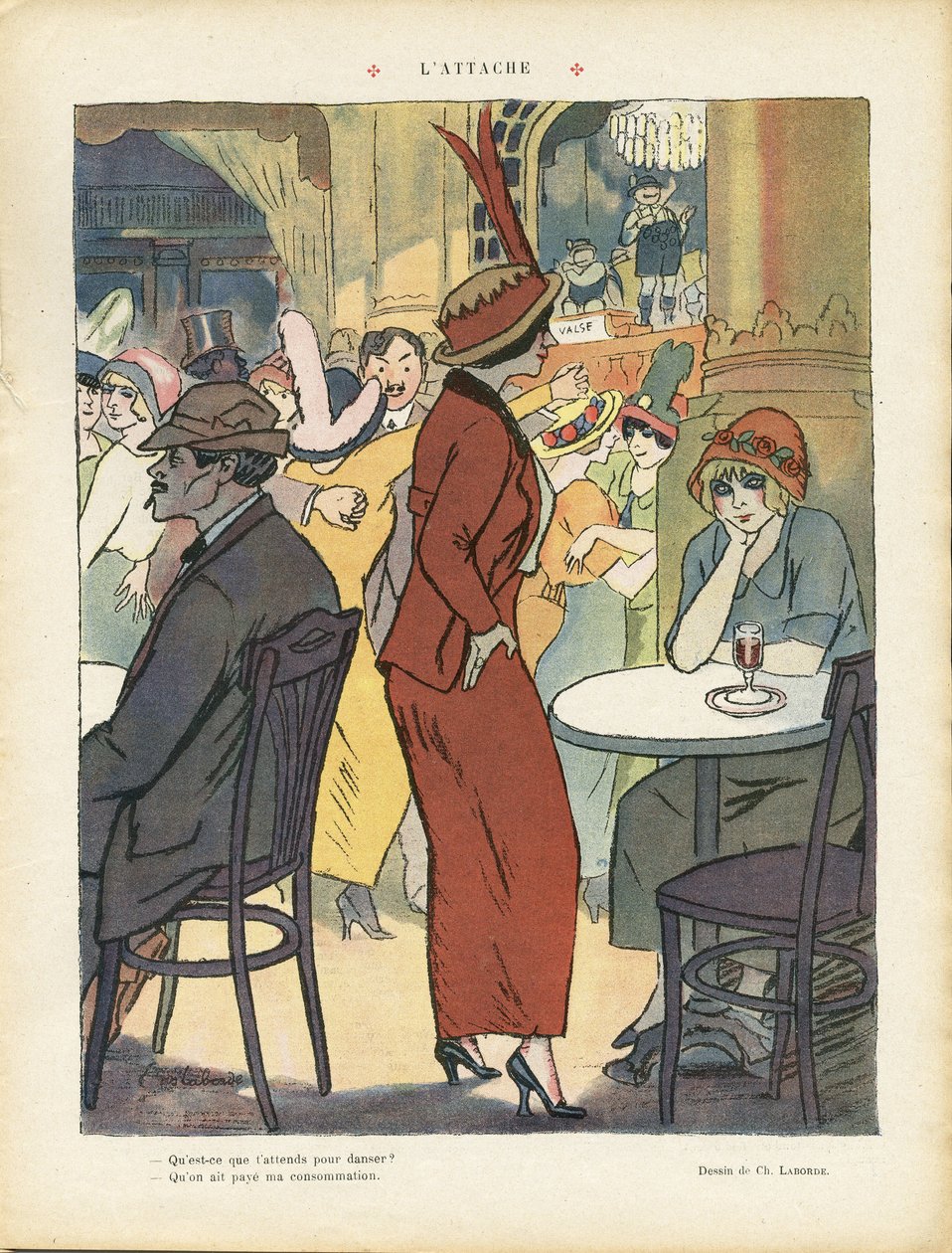 Illustration av Chas-Laborde (1886-1941) i Le Rire av Charles Laborde