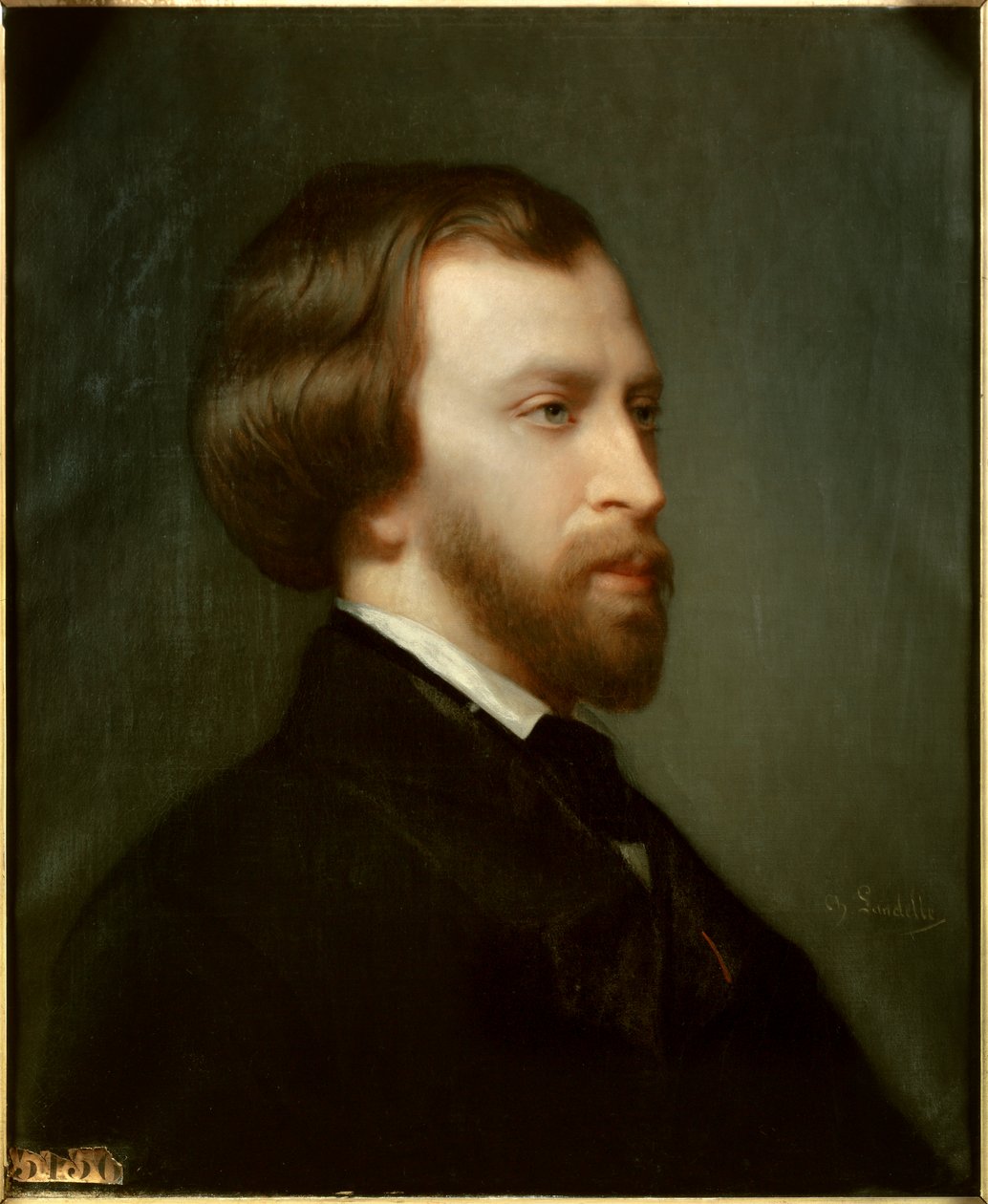 Porträtt av Alfred de Musset (1810-1857) fransk poet 1854 Målning av Charles Landelle (1812-1908) av Charles Landelle