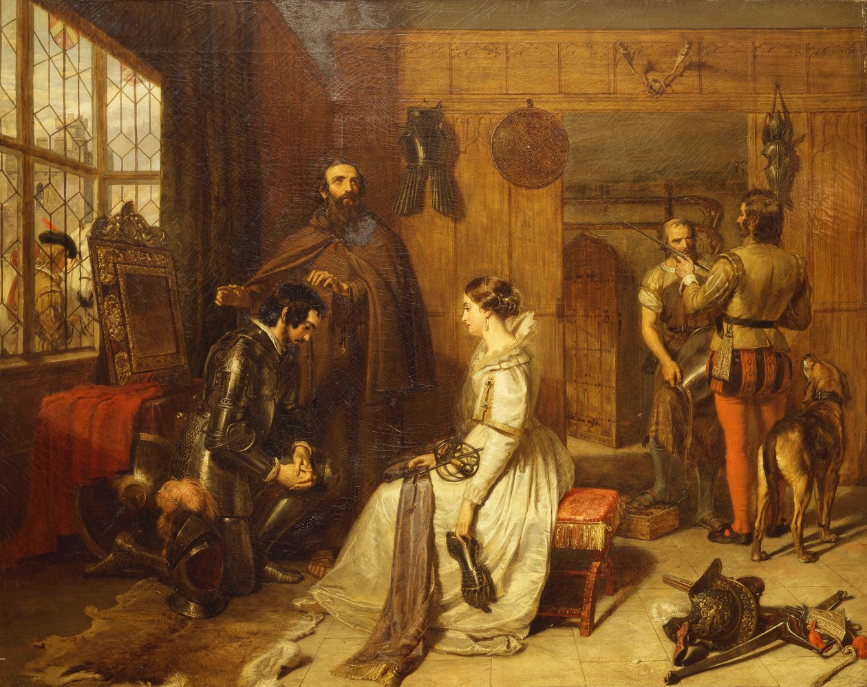 En avskedsvälsignelse - "Tala sant om ditt riddarskap och din ed", av Charles Landseer