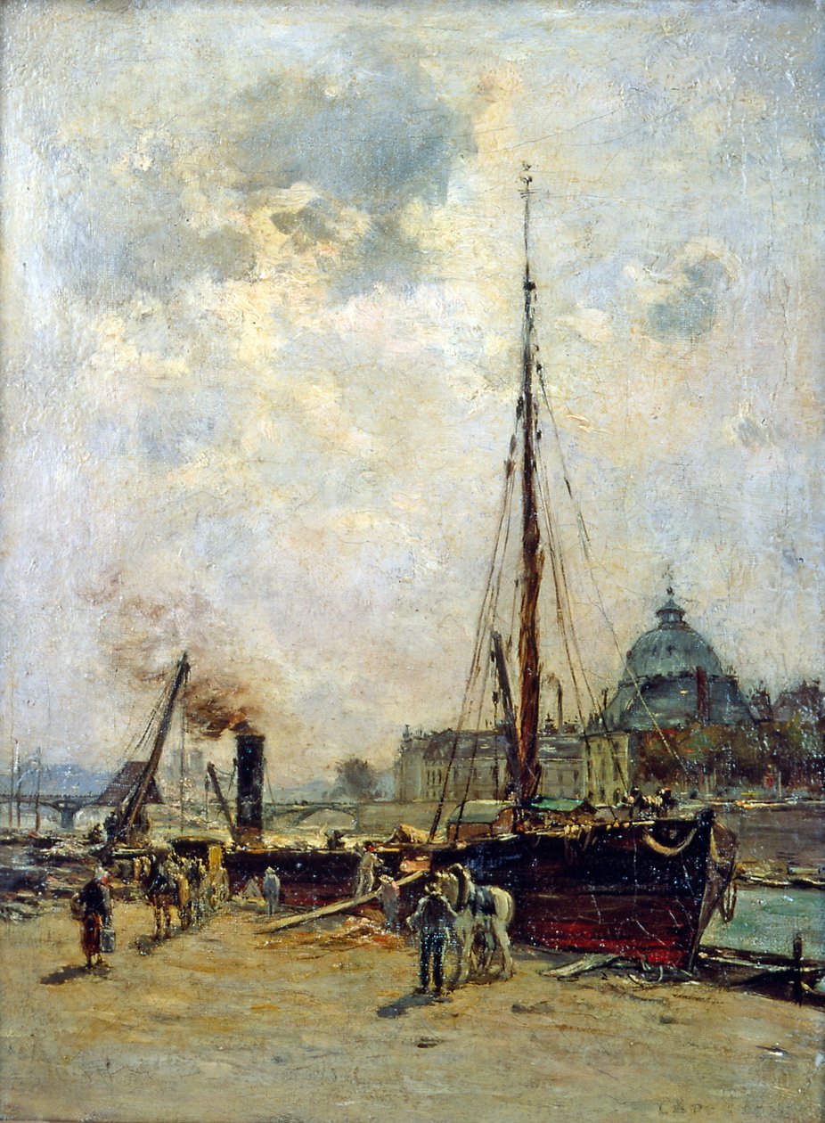 Utsikt över institutet (olja på duk) 1800-talet av Charles Lapostolet