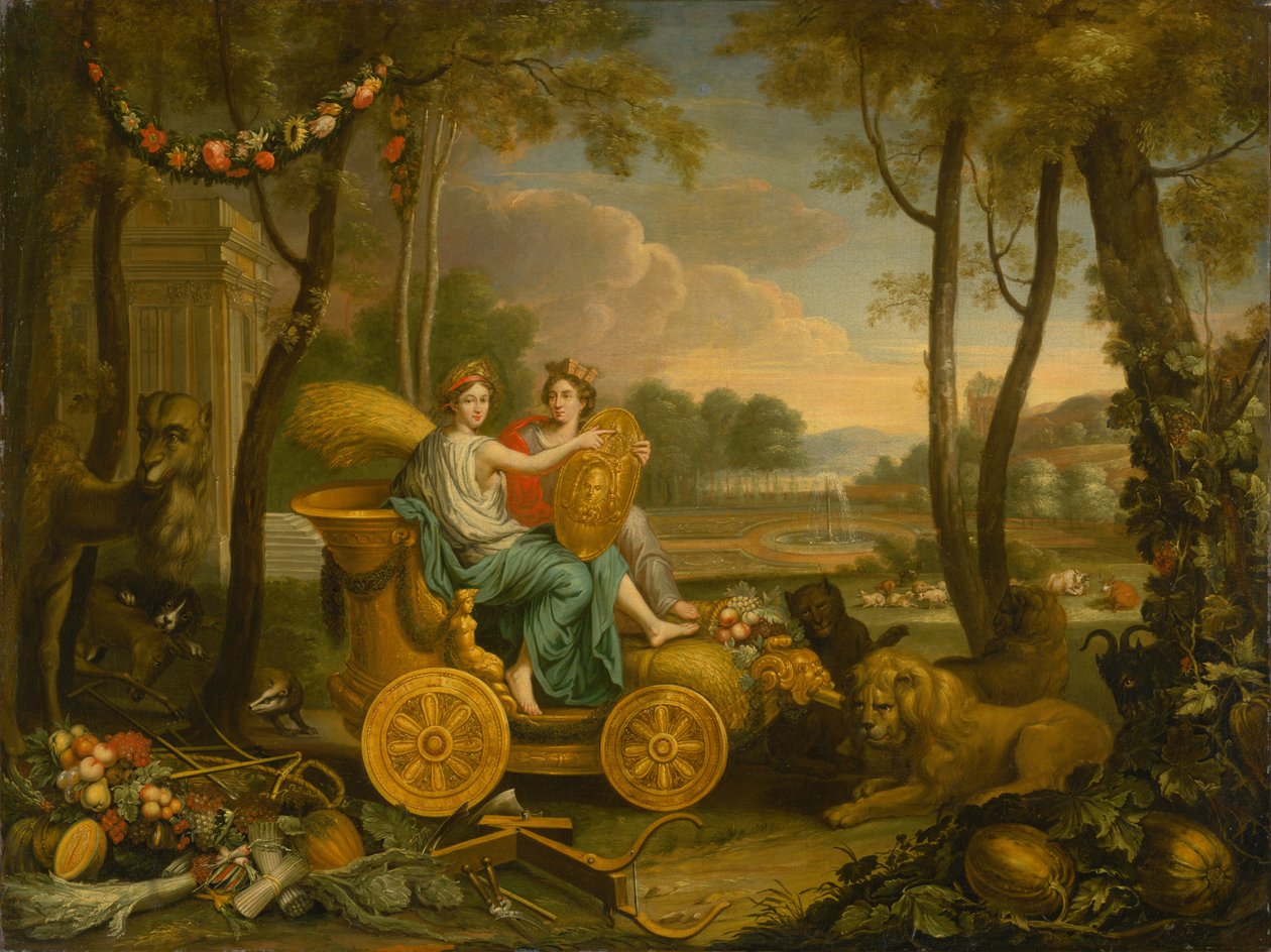 Allegori över de fyra elementen: jorden. Design för en gobeläng för kung Ludvig XIV, ca. 1680. av Charles Le Brun