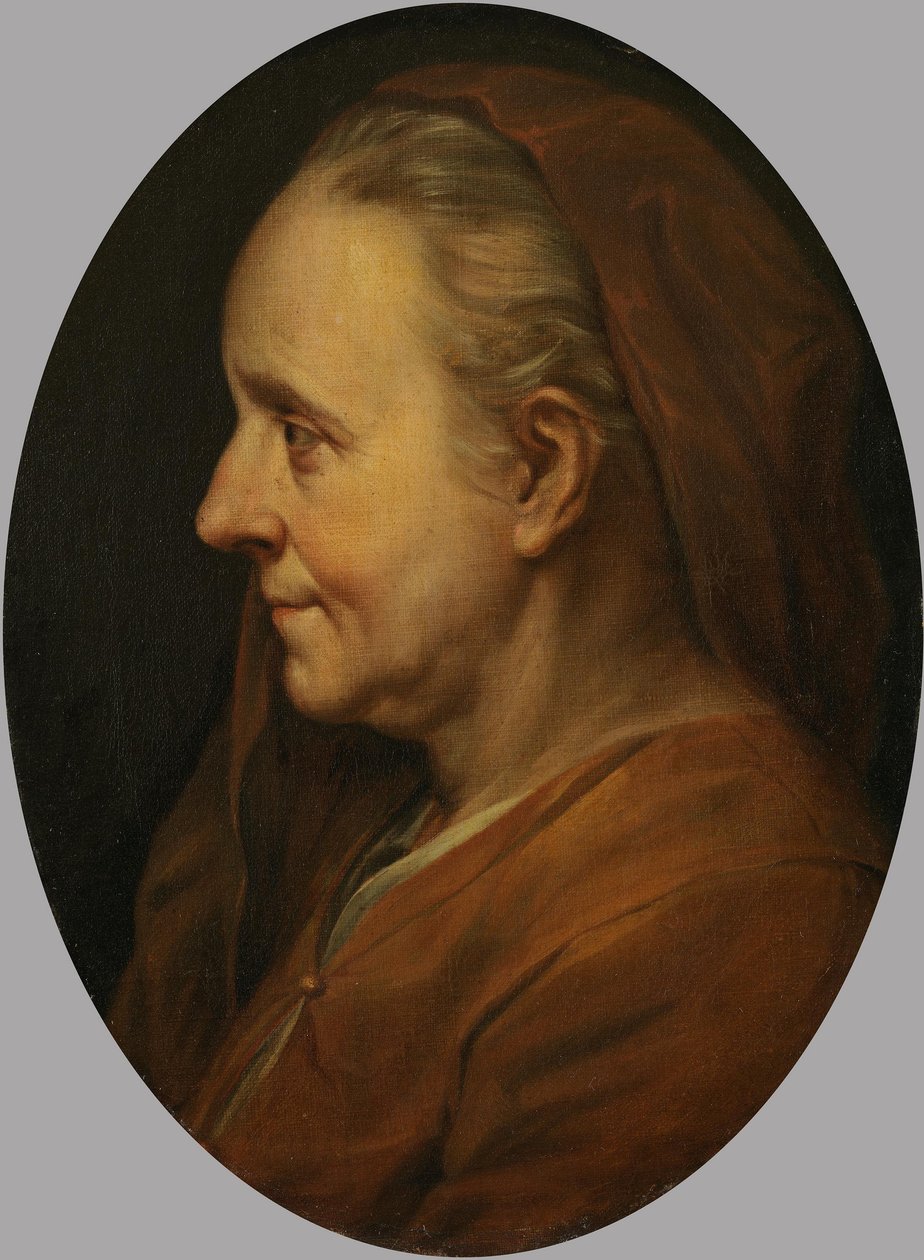 Bystporträtt av en äldre kvinna av Charles Le Brun