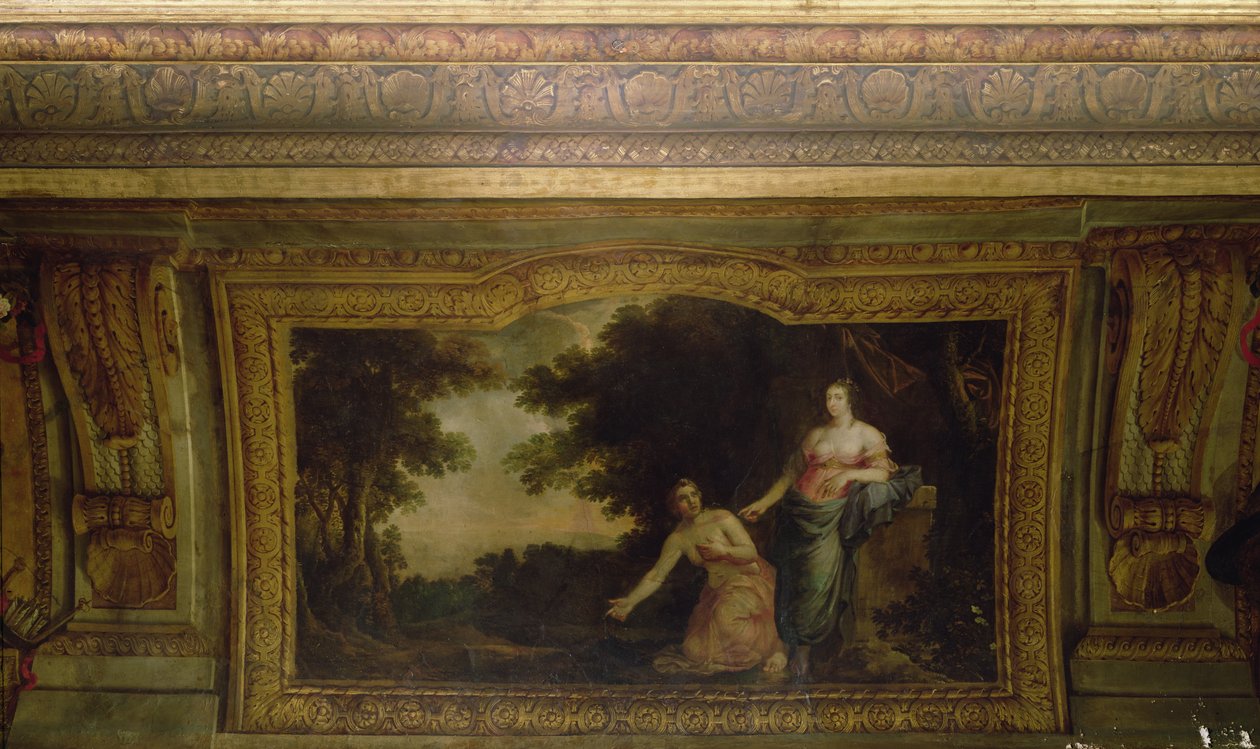 Taket på Hôtel La Rivière (detalj av Psyche och Venus), 1653 av Charles Le Brun