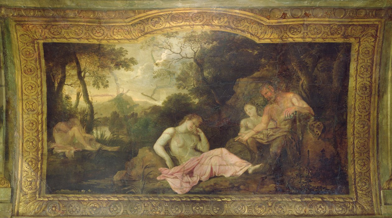 Taket på Hôtel La Rivière (detalj av Psyche sovande), 1653 av Charles Le Brun