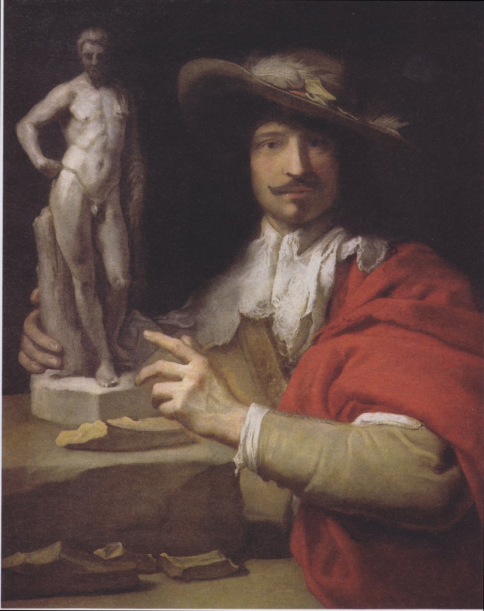 Tyska: Porträt des Bildhauers Nicolas le Brun Porträtt av skulptören Nicolas Le Brun av Charles Le Brun