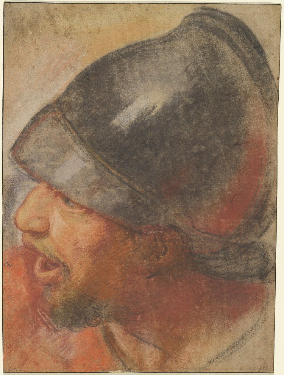 Kopf eines makedonischen Soldaten av Charles Le Brun