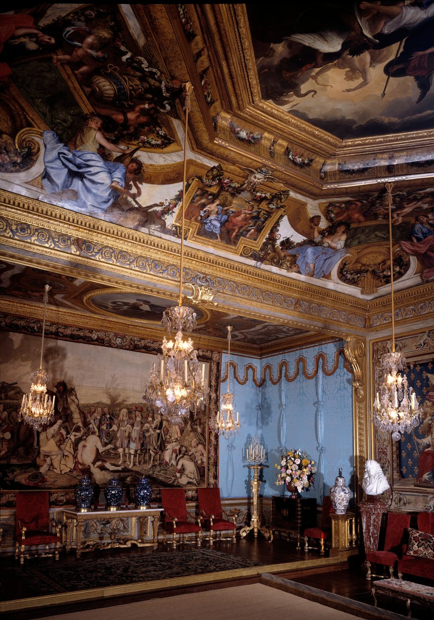 Musernas salong, slottet Vaux Le Vicomte (Vaux-Le-Vicomte). Dekor av Charles Lebrun (Le Brun) (1619-1690) av Charles Le Brun