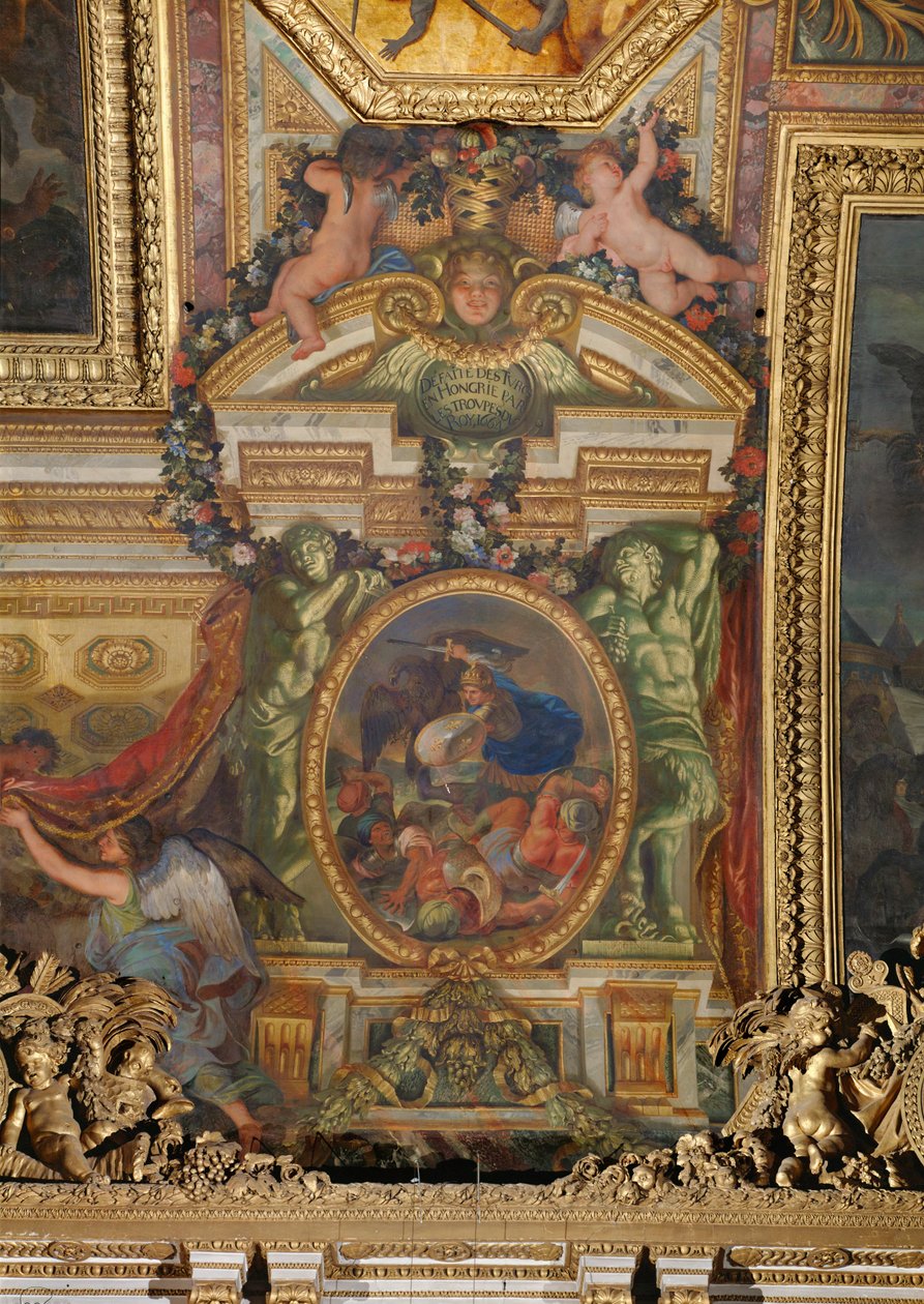 Ludvig XIV:s trupper besegrar turkarna i Ungern ... av Charles Le Brun