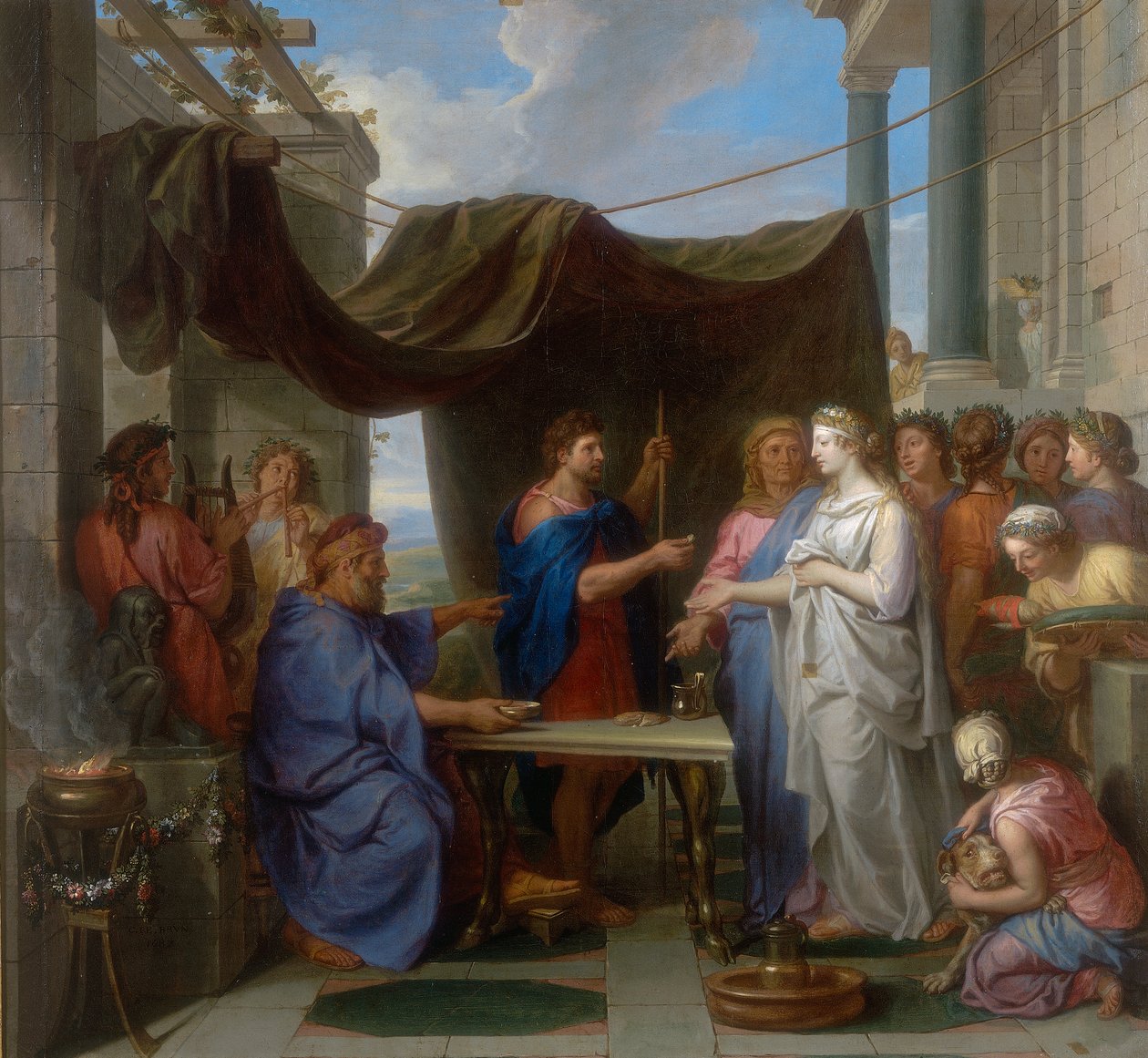Marriage of Moses and Sephora, verk av Charles Le Brun, konserverat på Galleria Estense i Modena av Charles Le Brun