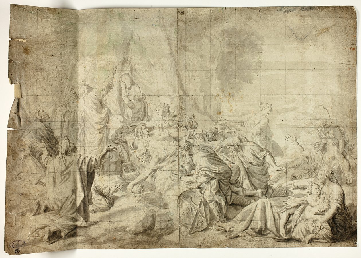 Moses drar vatten från klippan av Charles Le Brun