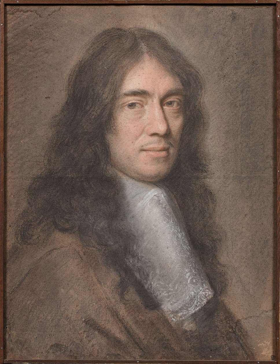 Porträtt av Charles Perrault (pastell på kartong) av Charles Le Brun