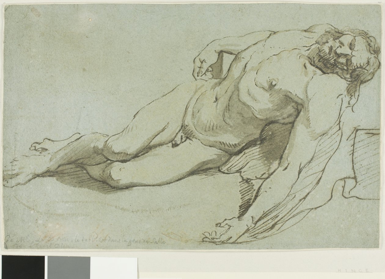 Den döde Kristus (recto); Barnets huvud (verso) av Charles Le Brun