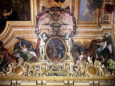 Förnyelsen av alliansen med schweizarna 1663, takmålning från Galerie des Glaces av Charles Le Brun