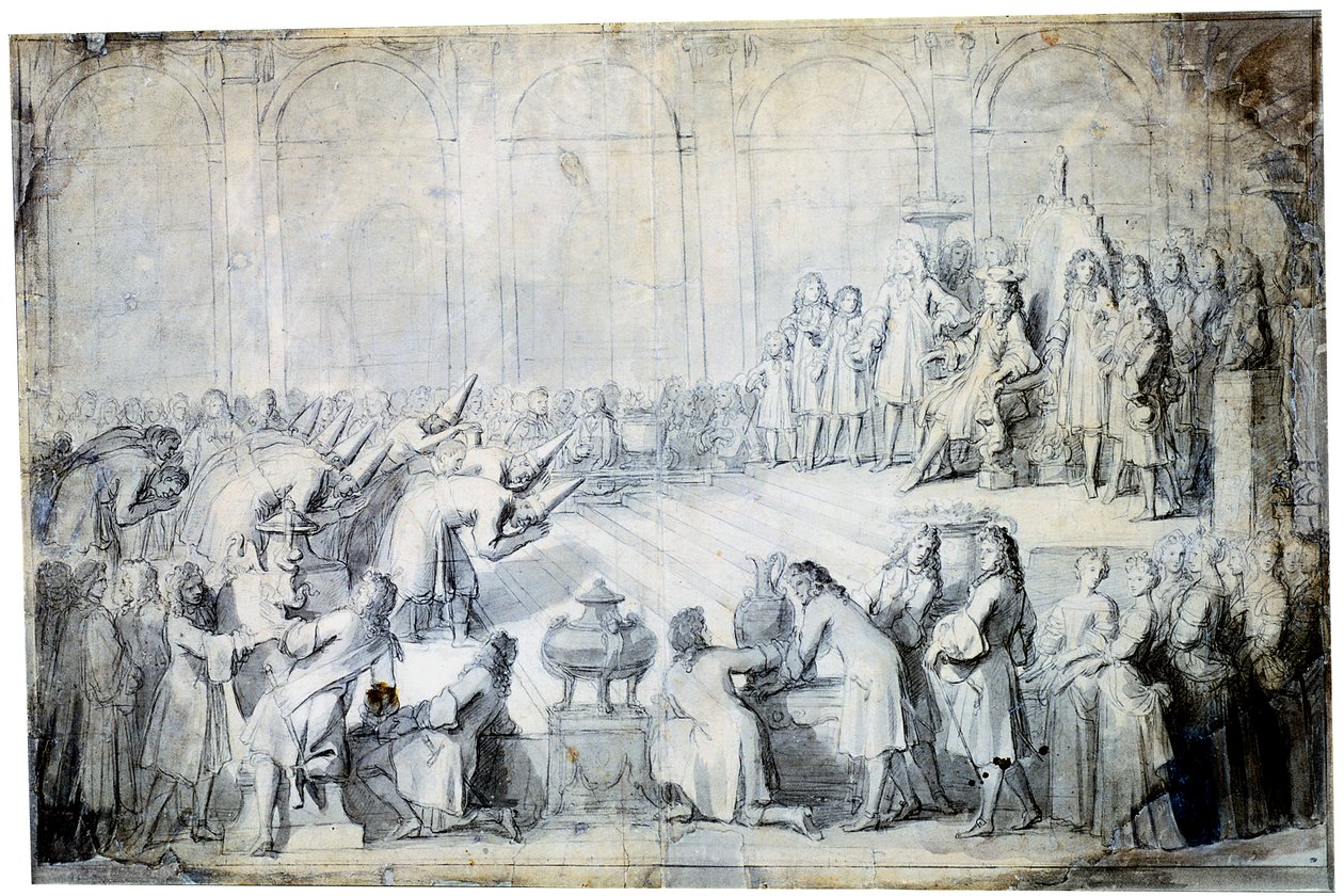 De siamesiska ambassadörerna inför kungen, 1686 av Charles Le Brun
