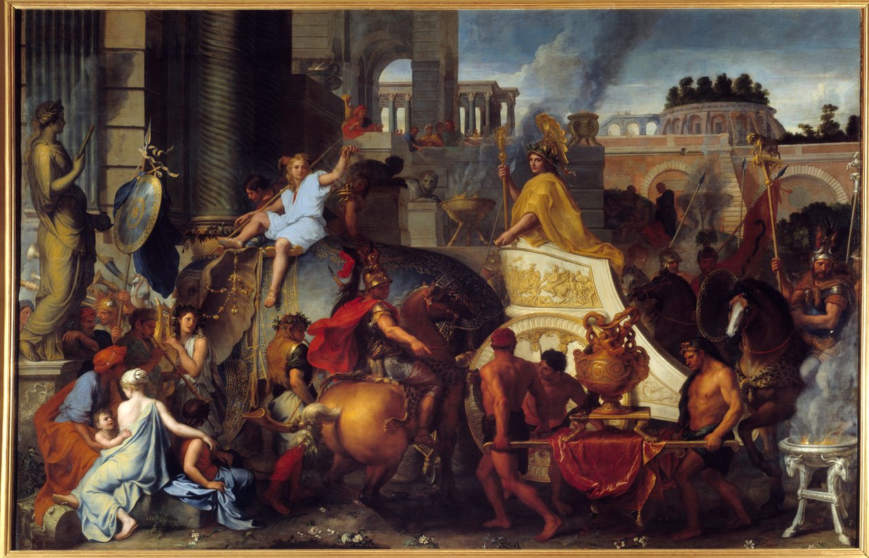 Alexanders triumf eller Alexander den stores entré i Babylonmålning av Charles Lebrun (Le Brun) (1619-1690) 1600-talets sön. 4,5x7,7 m av Charles Le Brun