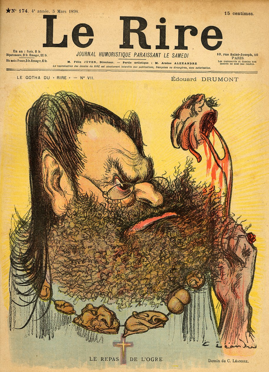 Karikatyr av Edouard Drumont, från framsidan av 