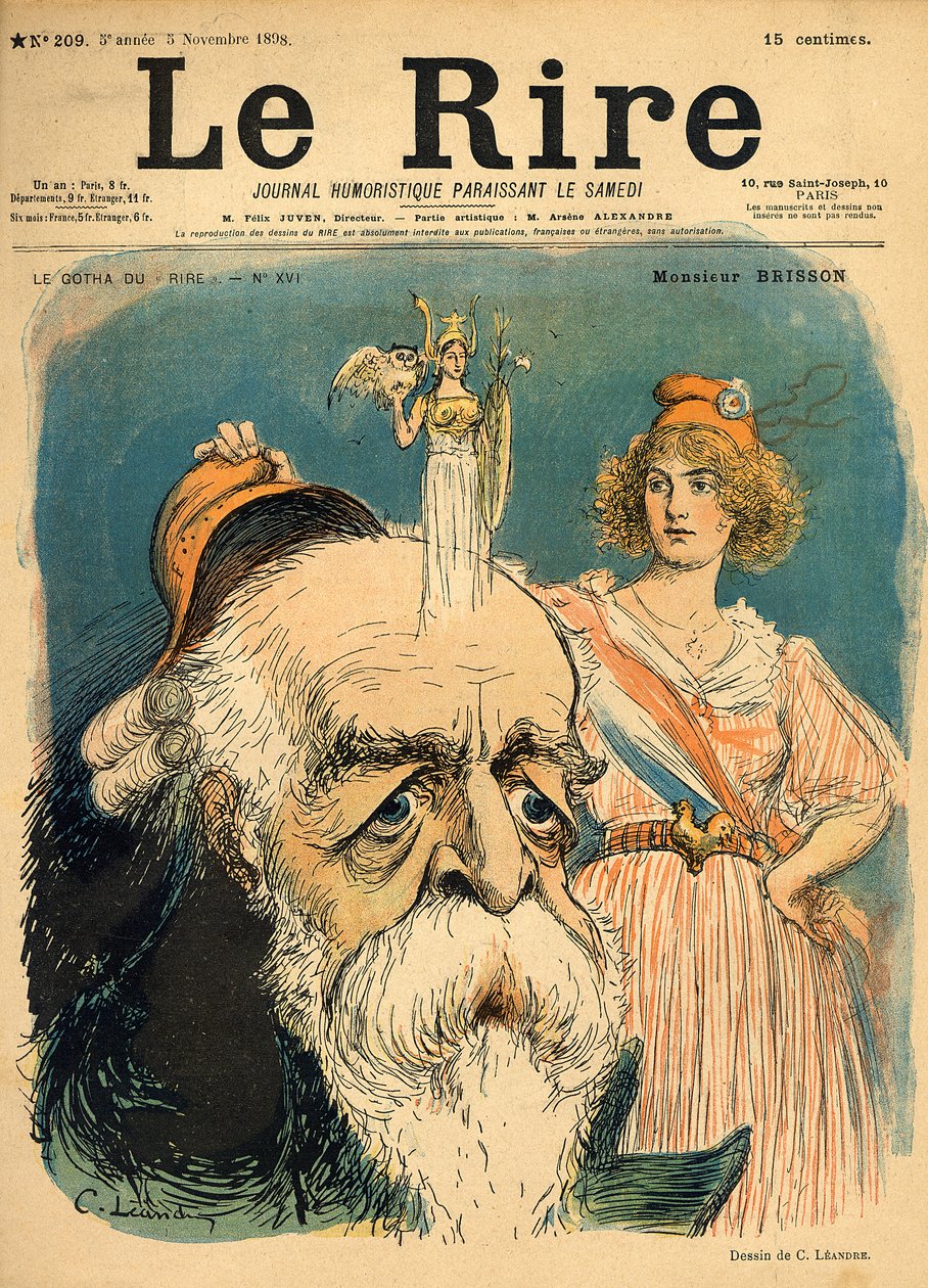 Karikatyr av Henri Brisson, från framsidan av "Le Rire", 5 november 1898. av Charles Leandre