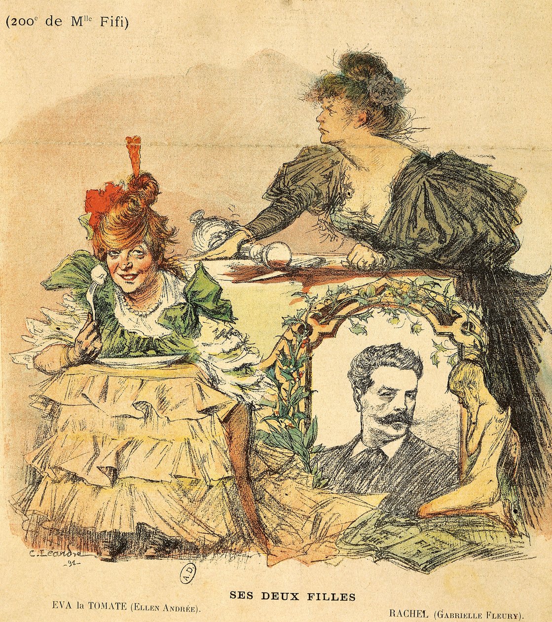 Tecknad film för tvåhundrade kopia av Mademoiselle Fifi, från novell av Guy de Maupassant av Charles Leandre