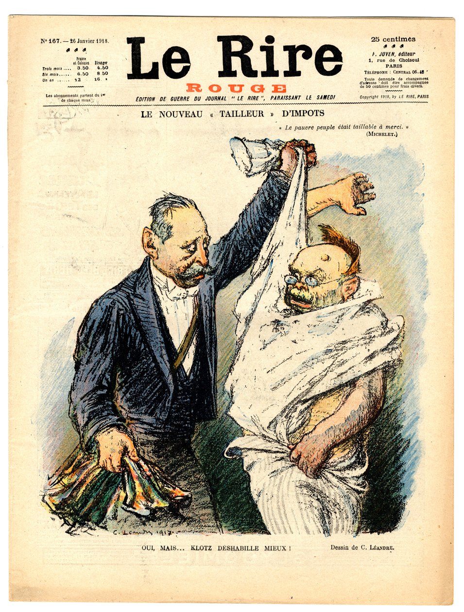 Omslag till ""Le Lire rouge"", Satirical in B & W av Charles Leandre