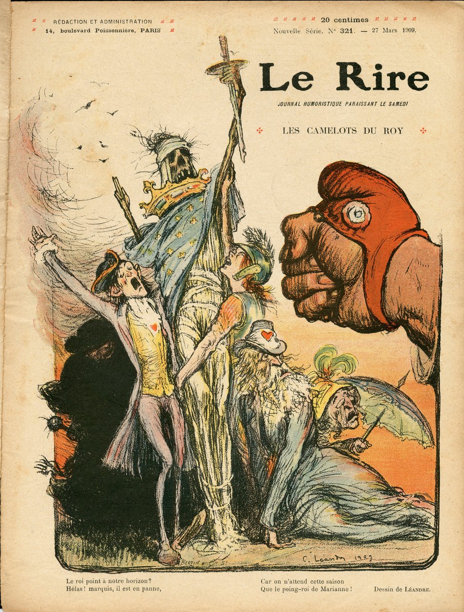 Omslag till "" The Laughter "", nummer 321, Satirical en Couleurs av Charles Leandre