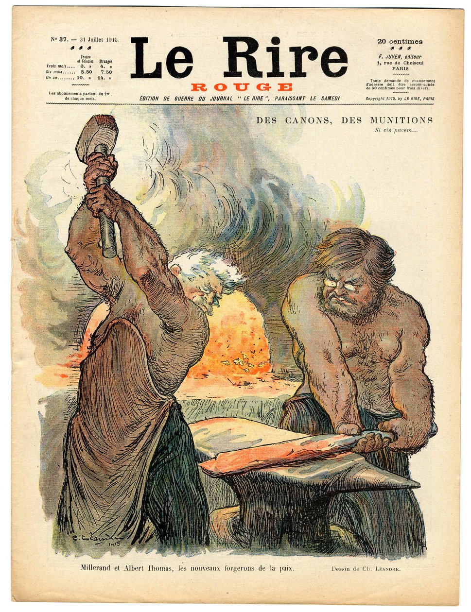 Omslag till "" The Red Laughter"", nummer 37, Satirical in Colors av Charles Leandre