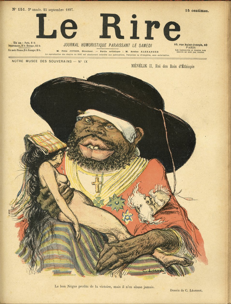 Illustration av Charles Leandre (1862-1934) för omslaget till Le Lire av Charles Leandre
