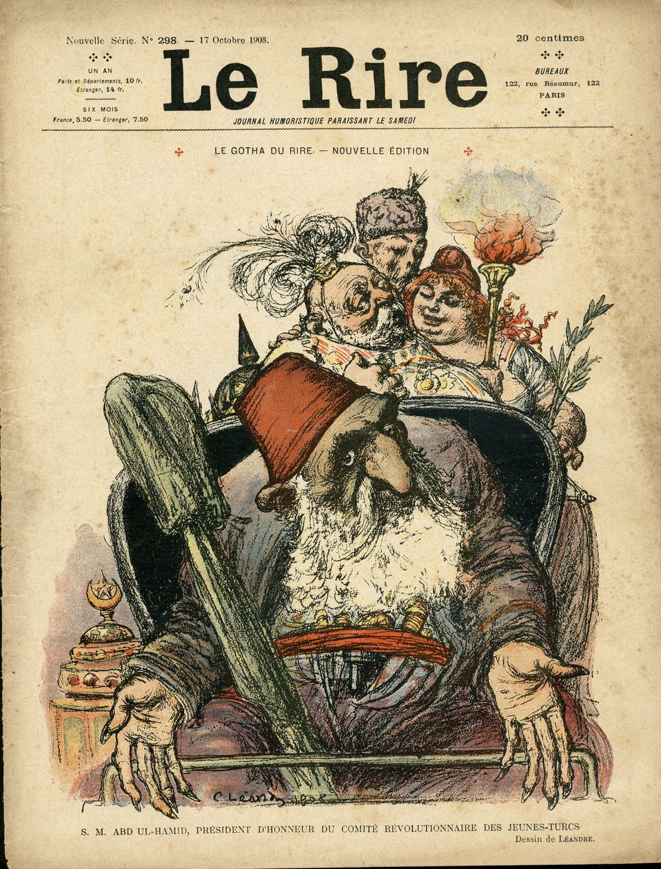 Illustration av Charles Leandre (1862-1934) för omslaget till Le Rire av Charles Leandre