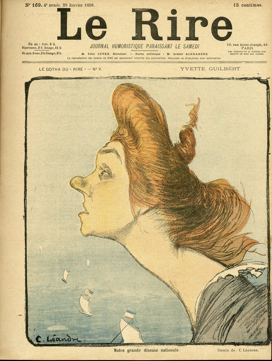 Illustration av Charles Leandre (1862-1934) för omslaget till Le Rire av Charles Leandre