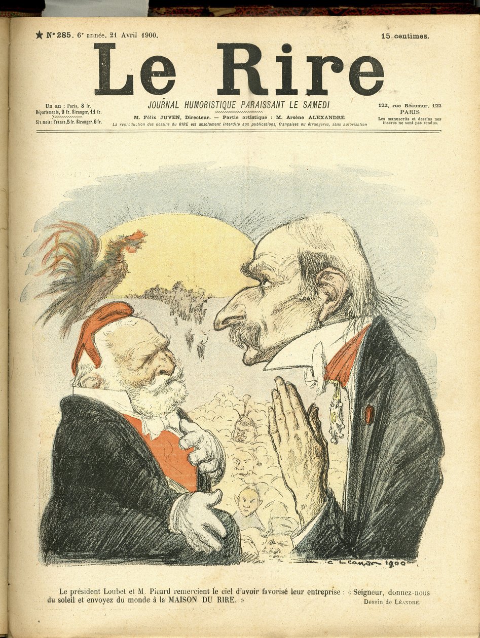 Illustration av Charles Leandre (1862-1934) för omslaget till Le Rire av Charles Leandre