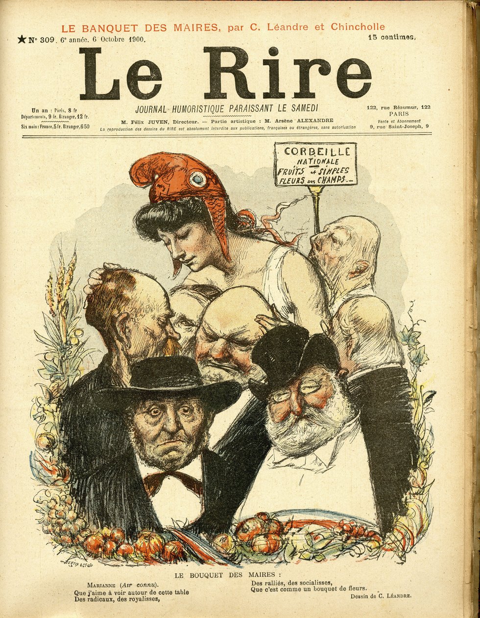 Illustration av Charles Leandre (1862-1934) för omslaget till Le Rire av Charles Leandre