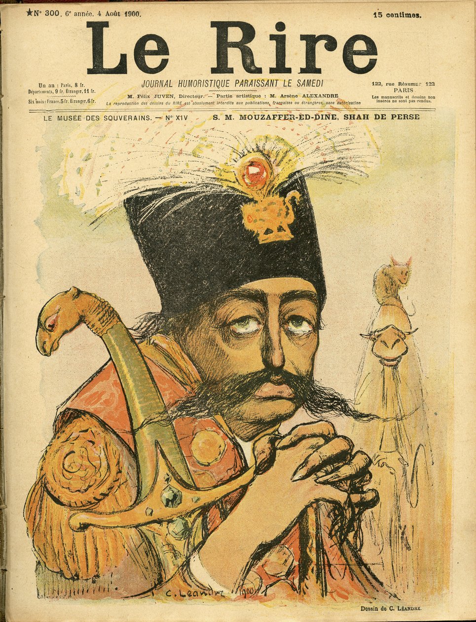 Illustration av Charles Leandre (1862-1934) för omslaget till Le Rire av Charles Leandre