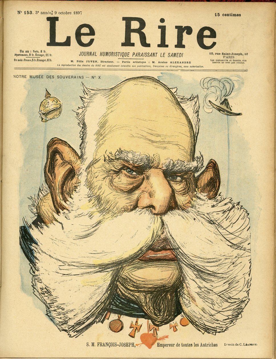 Illustration av Charles Leandre (1862-1934) för omslaget till Le Rire av Charles Leandre