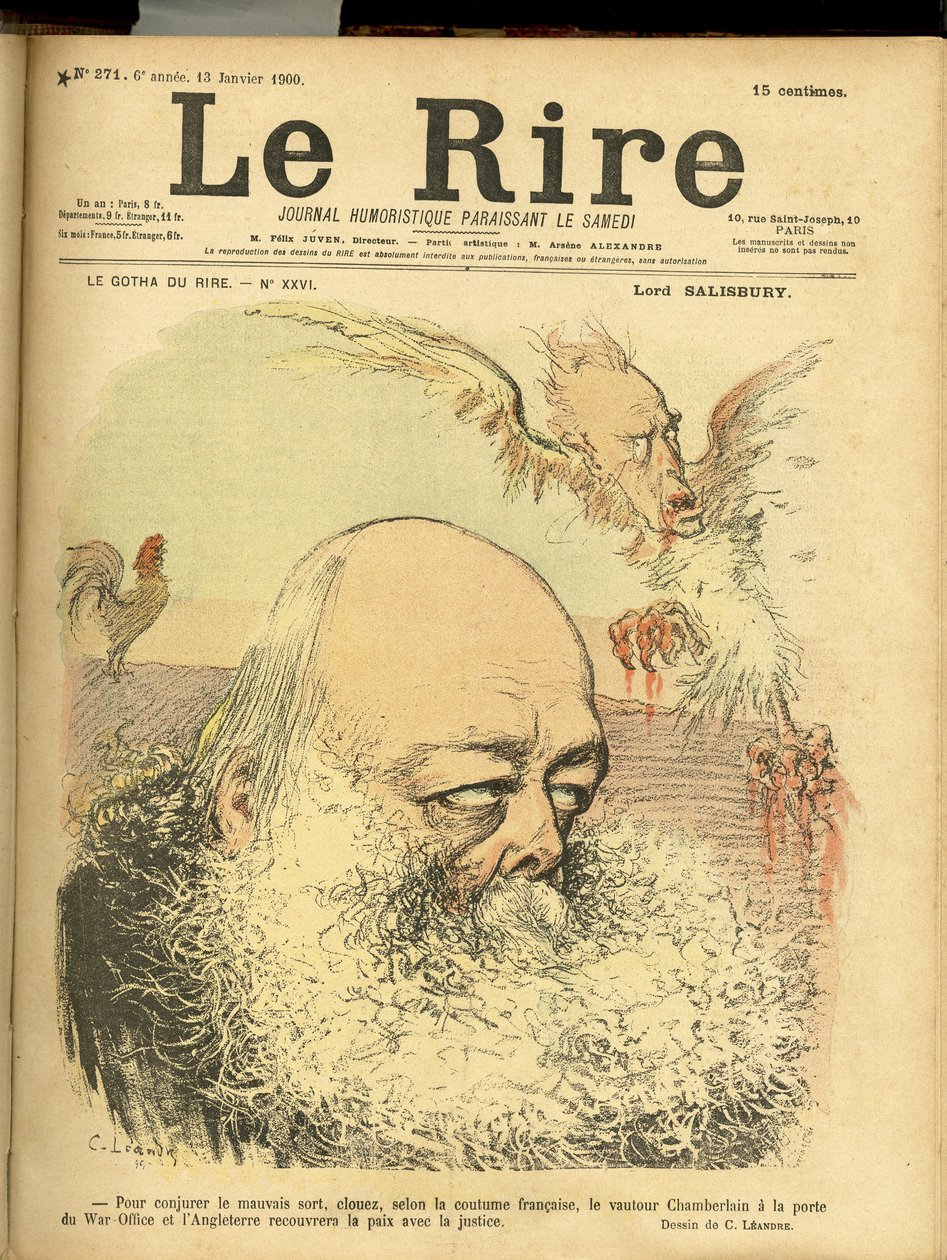 Illustration av Charles Leandre (1862-1934) för omslaget till Le Rire av Charles Leandre