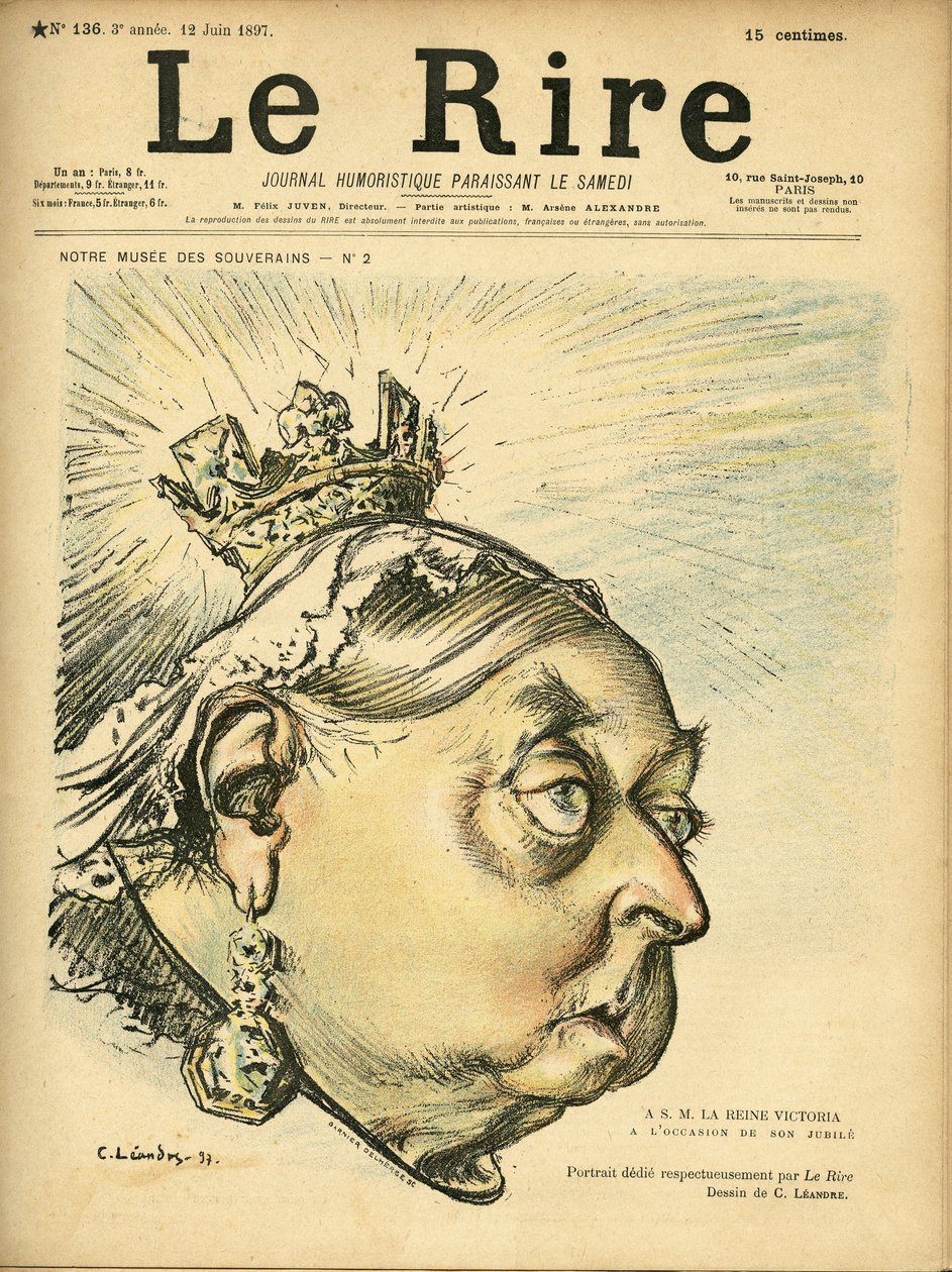 Illustration av Charles Leandre (1862-1934) för omslaget till Le Rire av Charles Leandre