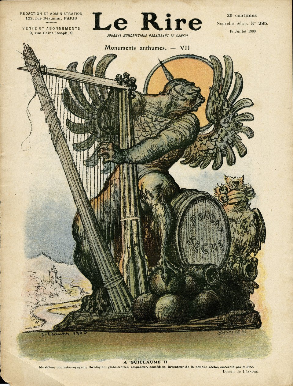 Illustration av Charles Leandre (1862-1934) för omslaget till Le Rire av Charles Leandre