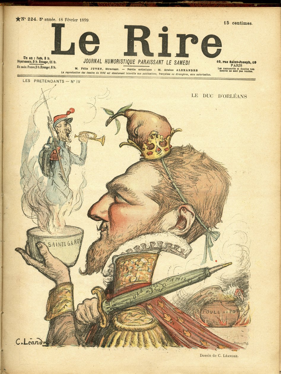 Illustration av Charles Leandre (1862-1934) för omslaget till Le Rire av Charles Leandre