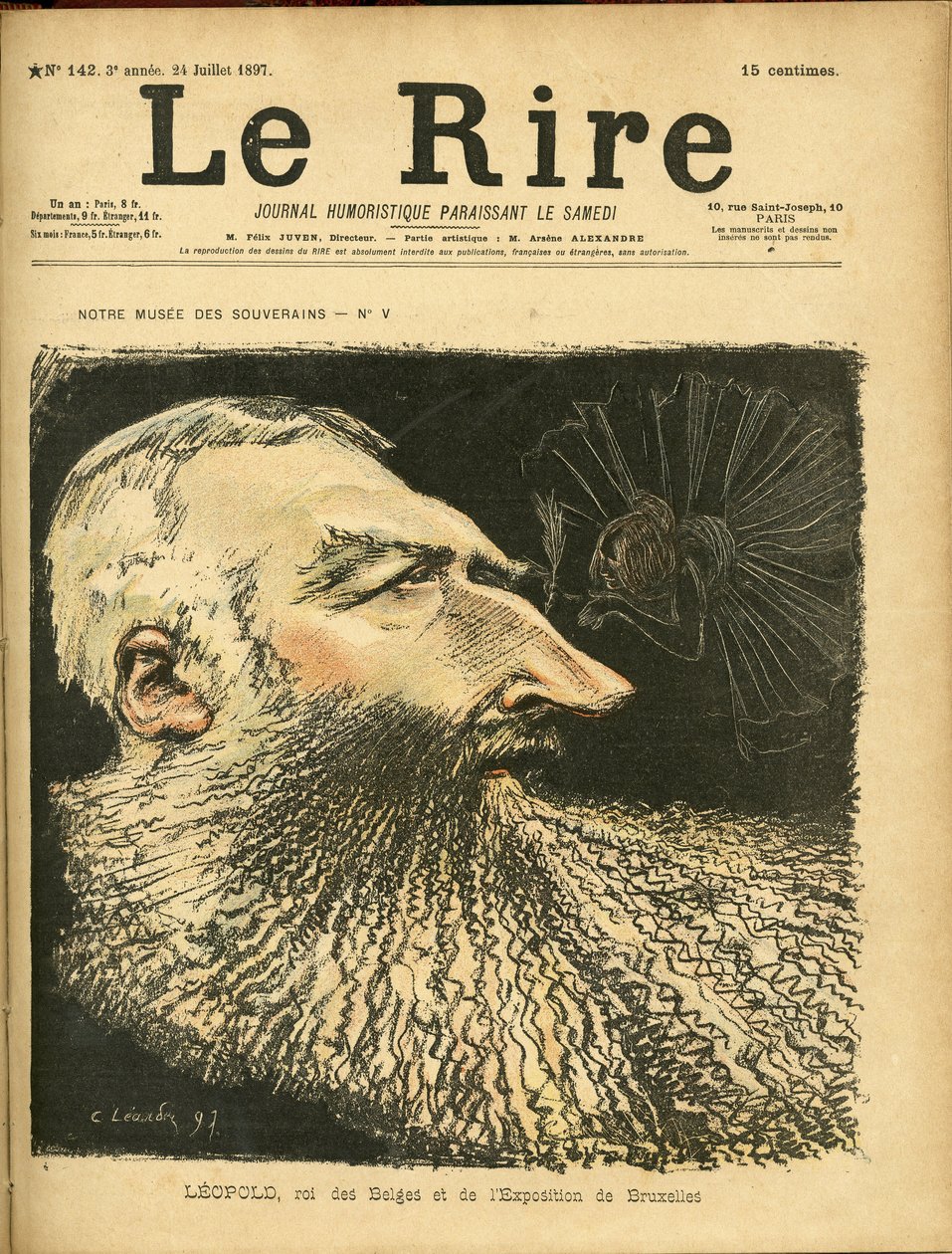 Illustration av Charles Leandre (1862-1934) för omslaget till Le Rire av Charles Leandre