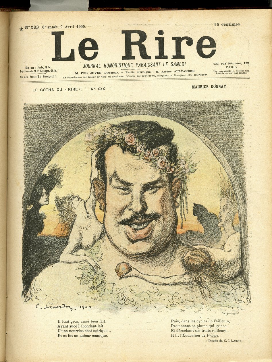 Illustration av Charles Leandre (1862-1934) för omslaget till Le Rire av Charles Leandre