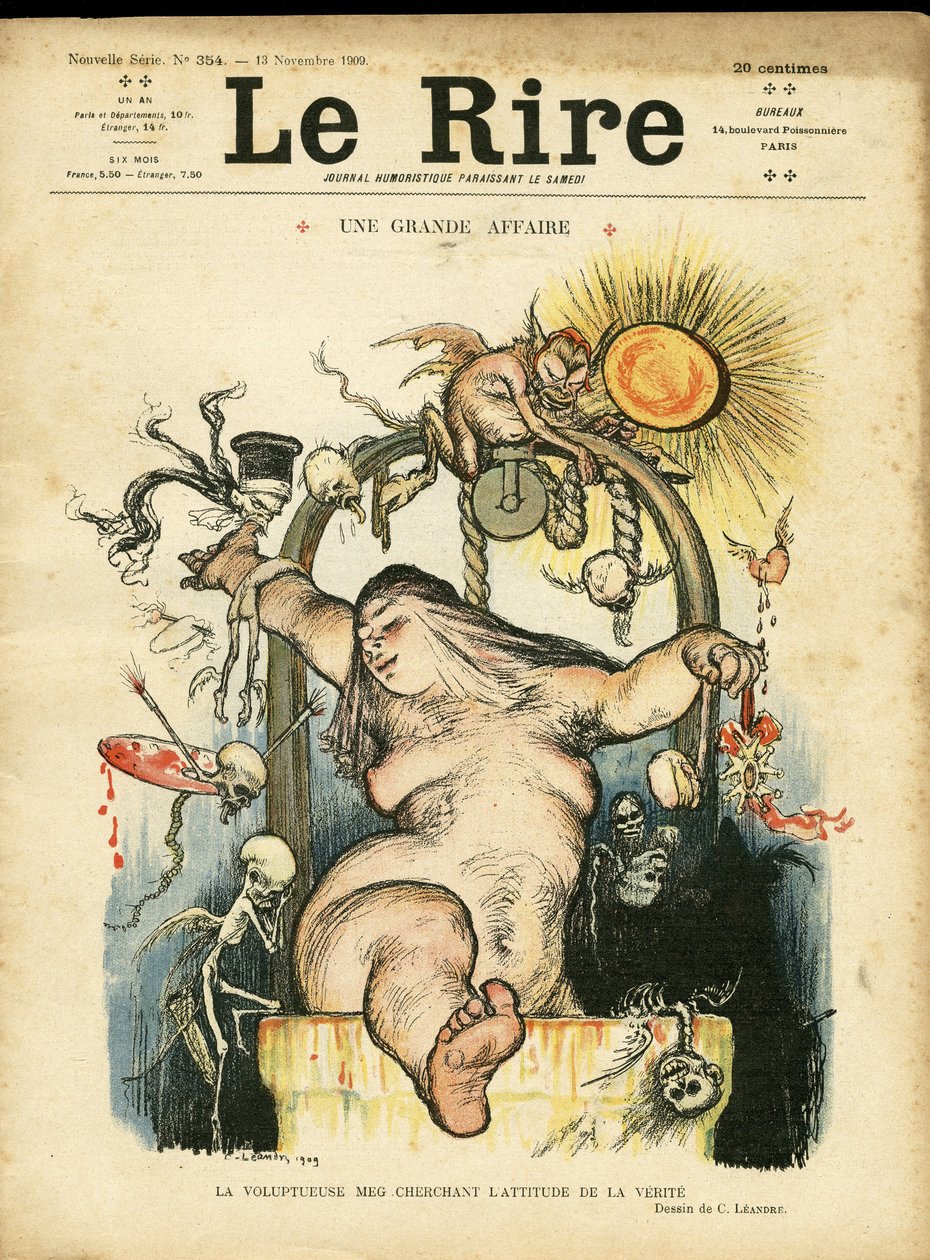 Illustration av Charles Leandre (1862-1934) för omslaget till Le Rire av Charles Leandre