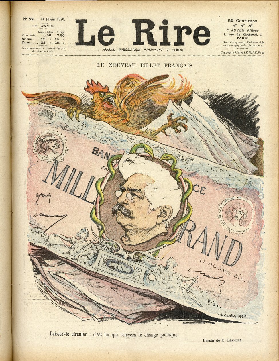 Illustration av Charles Leandre (1862-1934) för omslaget till Le Rire av Charles Leandre