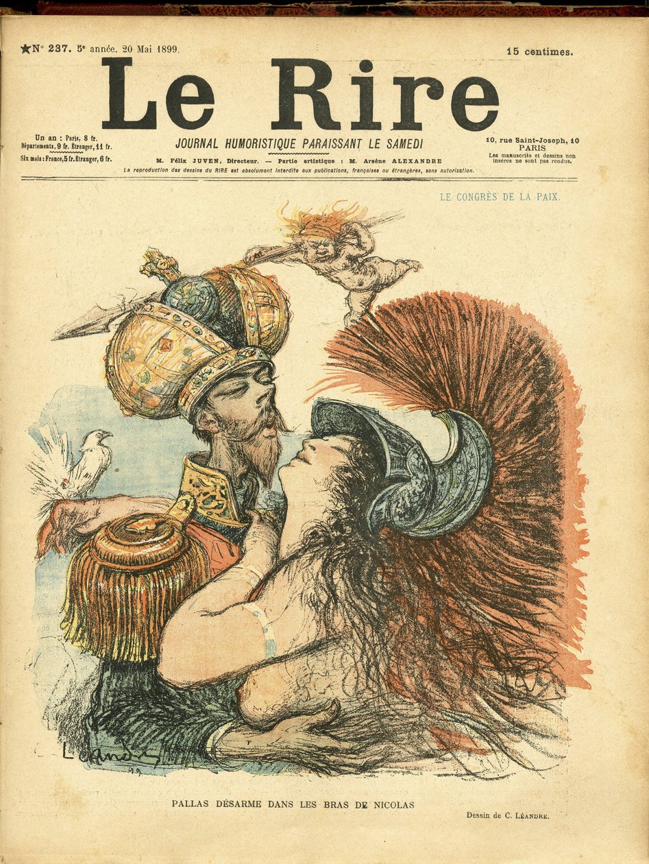 Illustration av Charles Leandre (1862-1934) för omslaget till Le Rire av Charles Leandre