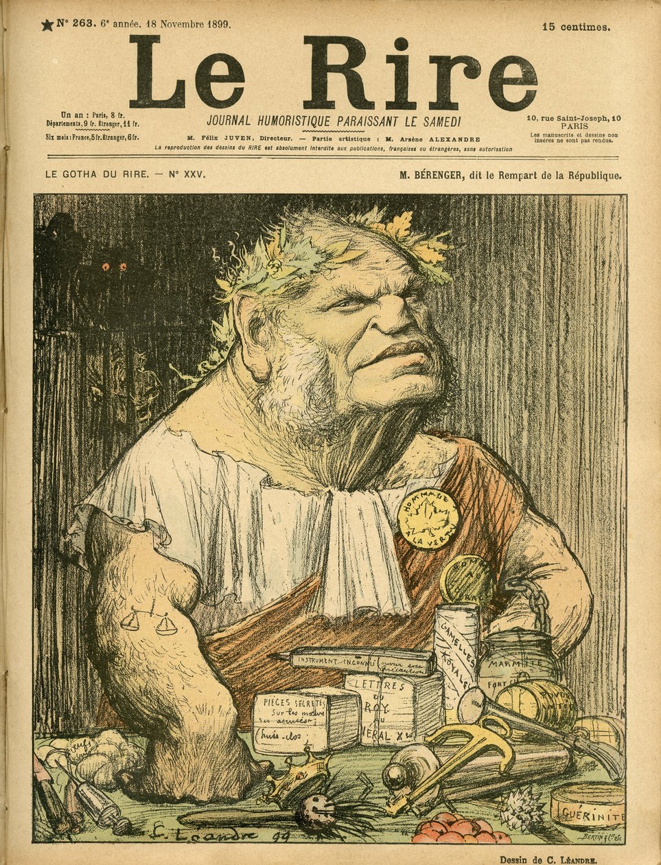 Illustration av Charles Leandre (1862-1934) för omslaget till Le Rire, nr 263 av Charles Leandre