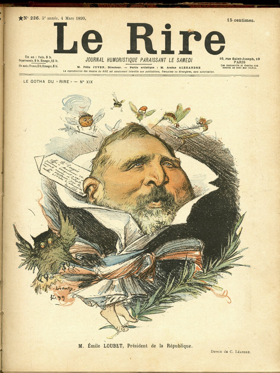 Illustration av Charles Leandre (1862-1934) för omslaget till Le Rrire av Charles Leandre